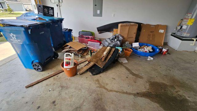 Garage contents ready for removal