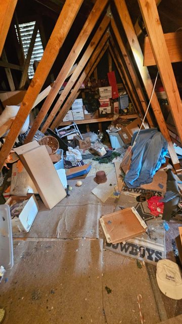 Items stored in an attic