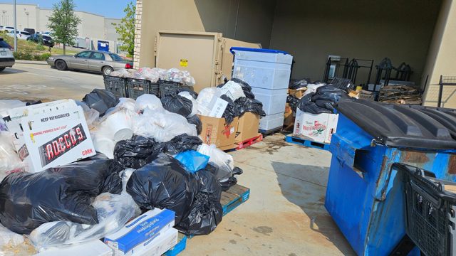 Garage cleanout items awaiting pickup