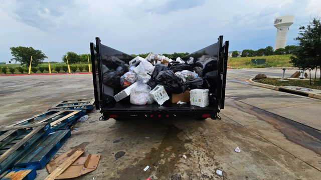 Loaded trailer at a property cleanout